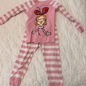 Hanna Andersson Pink and White Striped Cindy Lou Kids Pajamas